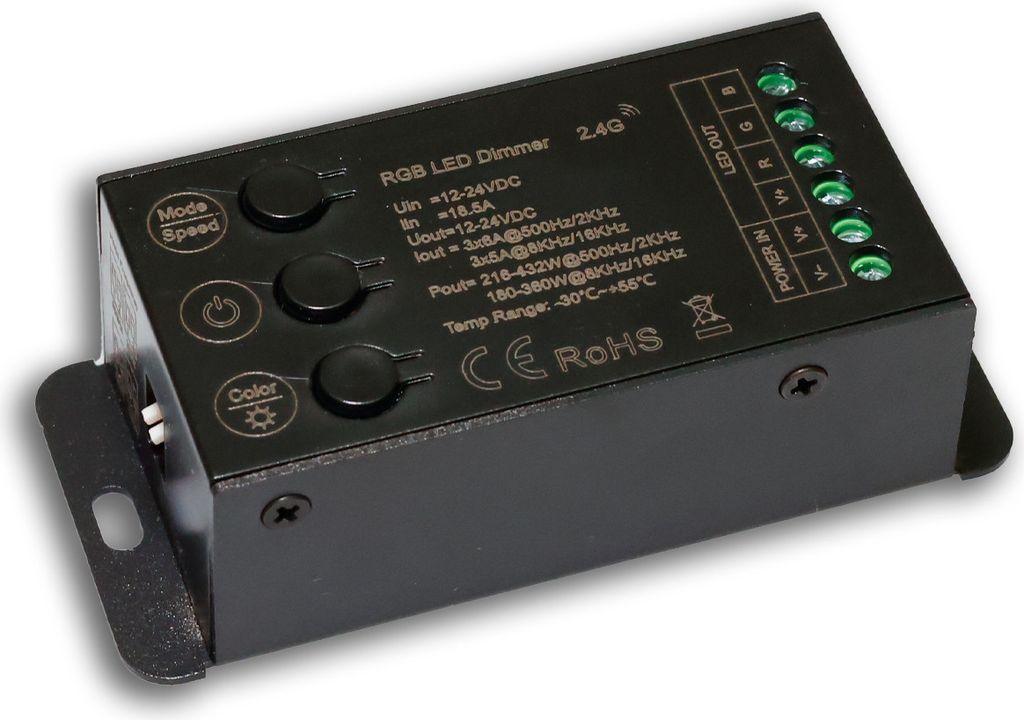 ISOLED 116284 Sys-Pro Funk Mesh Multi-PWM RGB-Dimmer mit Bedientasten, 3 Kanal, 12-24V DC 12-18A