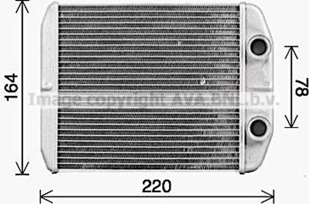 Radiateur de chauffage habitacle AVA RT6663 compatible Clio et Captur