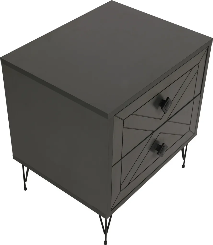 Table de Chevet Luna Anthracite Skye Decor Meuble de Chambre 50x55x40 cm