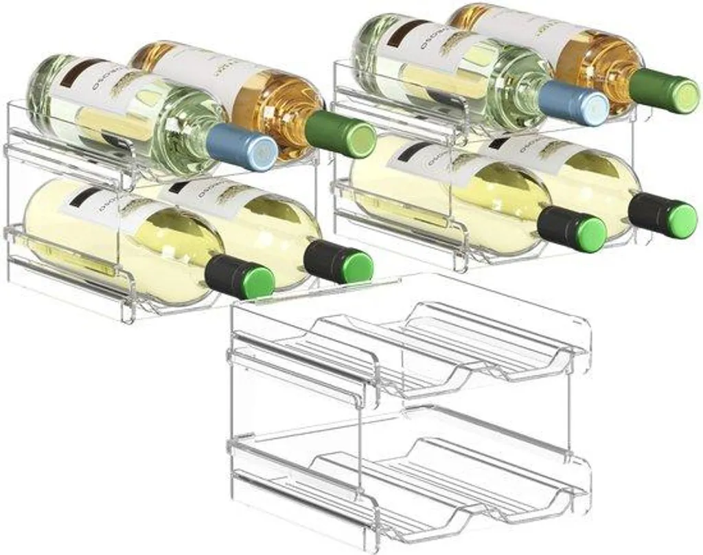 Porte-bouteille empilable pour réfrigérateur - Rangement vin 12 unités