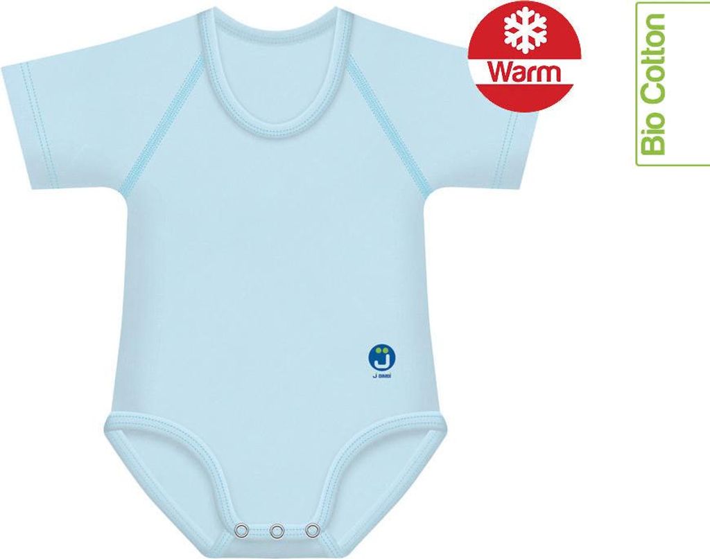 J BIMBI | mitwachsender Baby-Body | aus Baumwolle | WINTER | SOLID COLOR – Blau