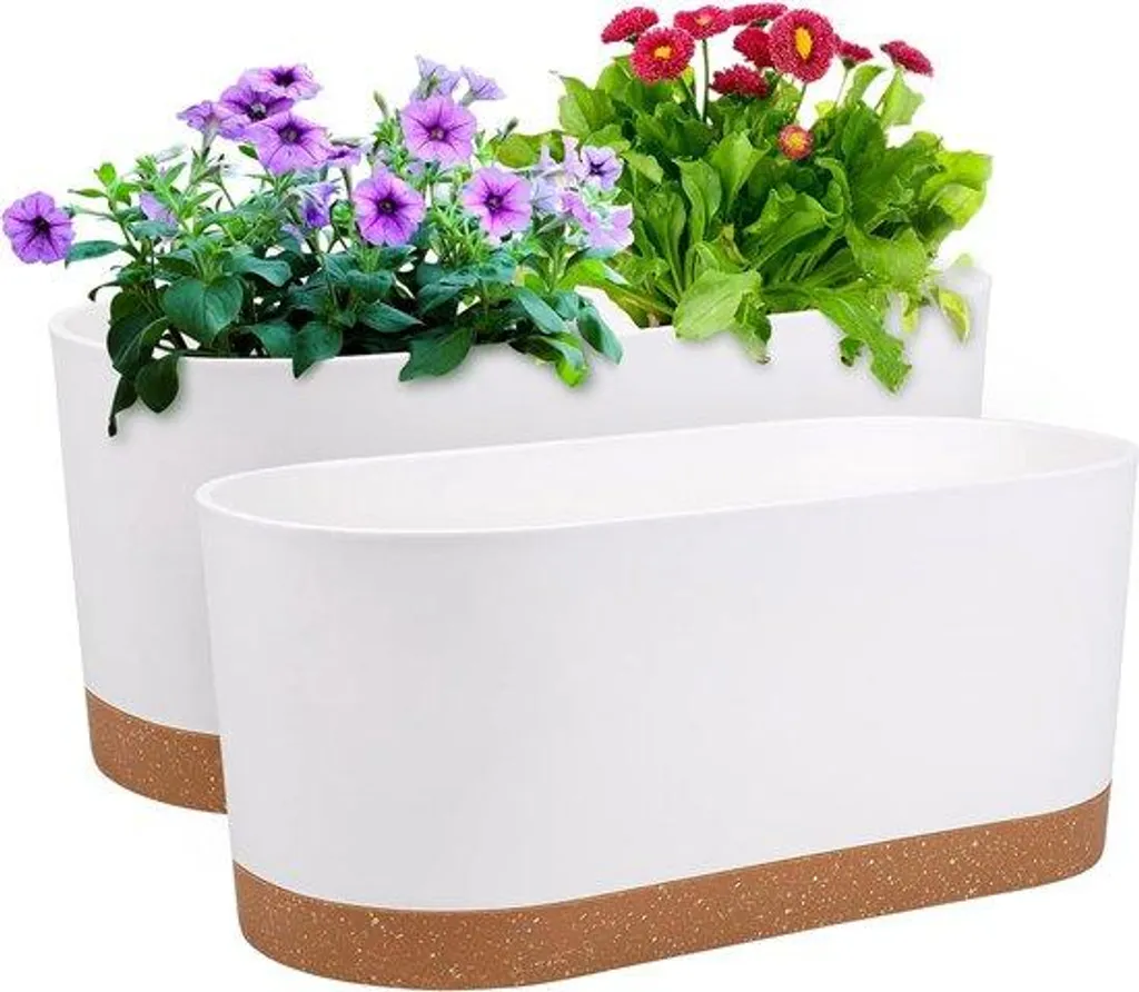 Duo de Jardinières Intérieures 40cm pour Fleurs et Plantes Aromatiques