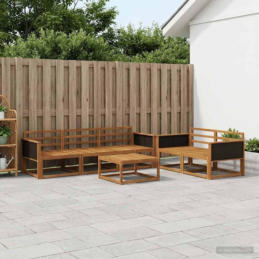 Möbel Outdoor-Sofagarnitur 6 pcs Natur Massivholz AkazieGartensofas - Gartensofas c758