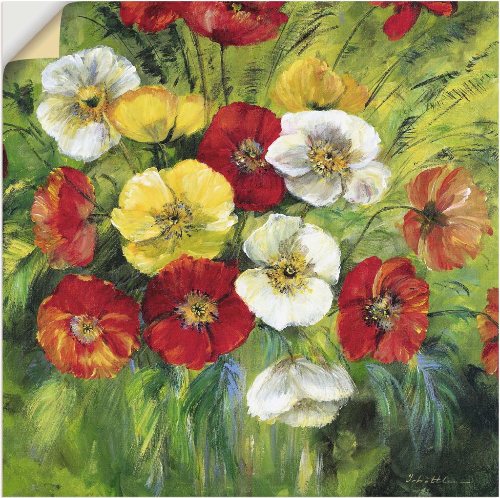 ARTland Wandbild, selbstklebend Bunter Blumenstrauß Größe: 30x30 cm