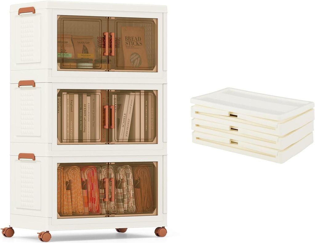 Skládací úložný box KOMFOTTEU se 2 uzamykatelnými kolečky, Obrázek produktu 