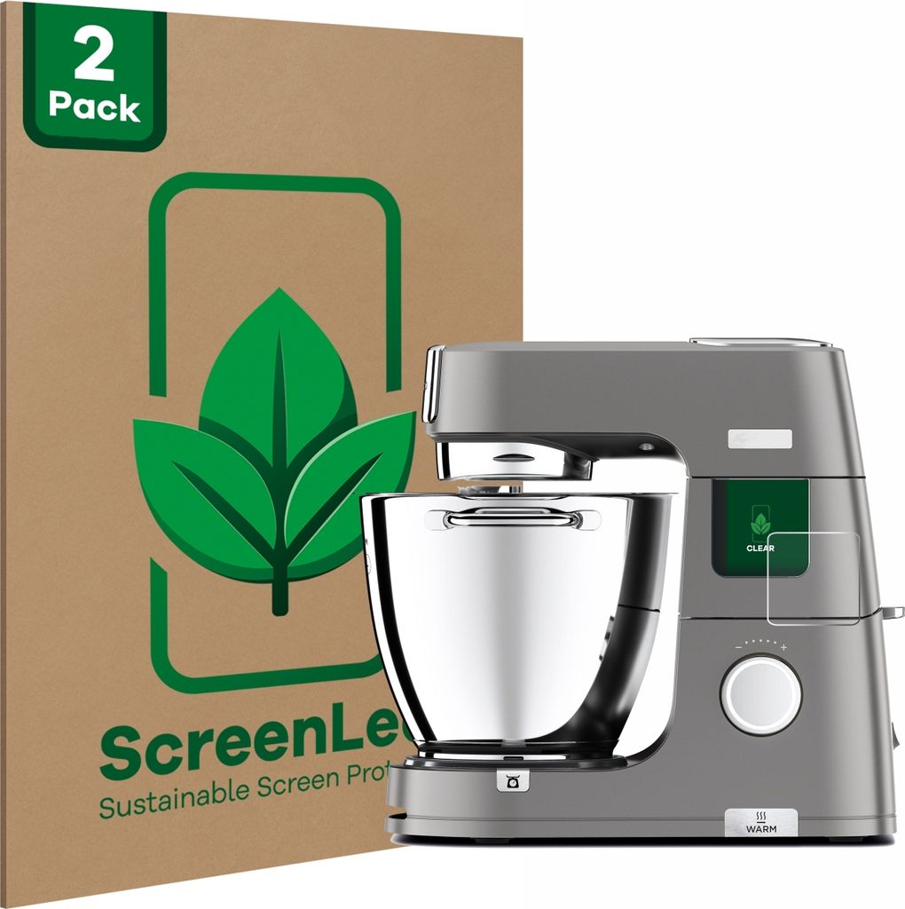 2x ScreenLeaf Schutzfolie für Kenwood Titanium Chef Patissier XL nachhaltiger Displayschutz Display Schutz Folie Klar Transparent