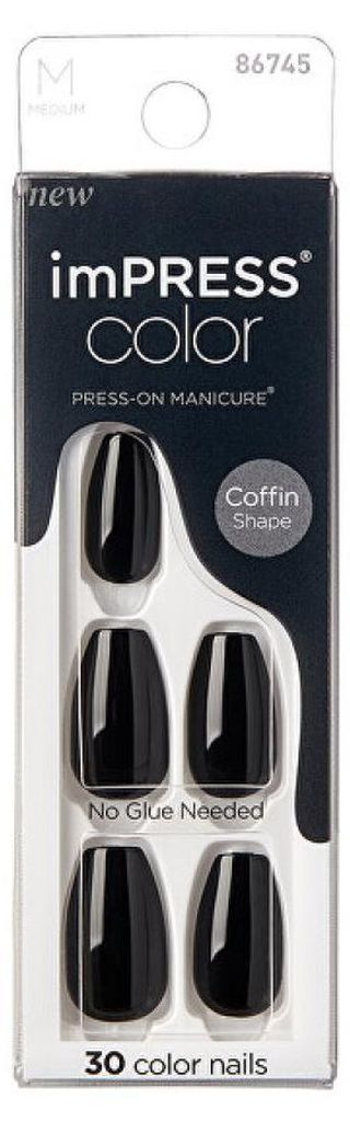 Kiss My Face - imPRESS Color MC All Black Nails - Immagine del prodotto 