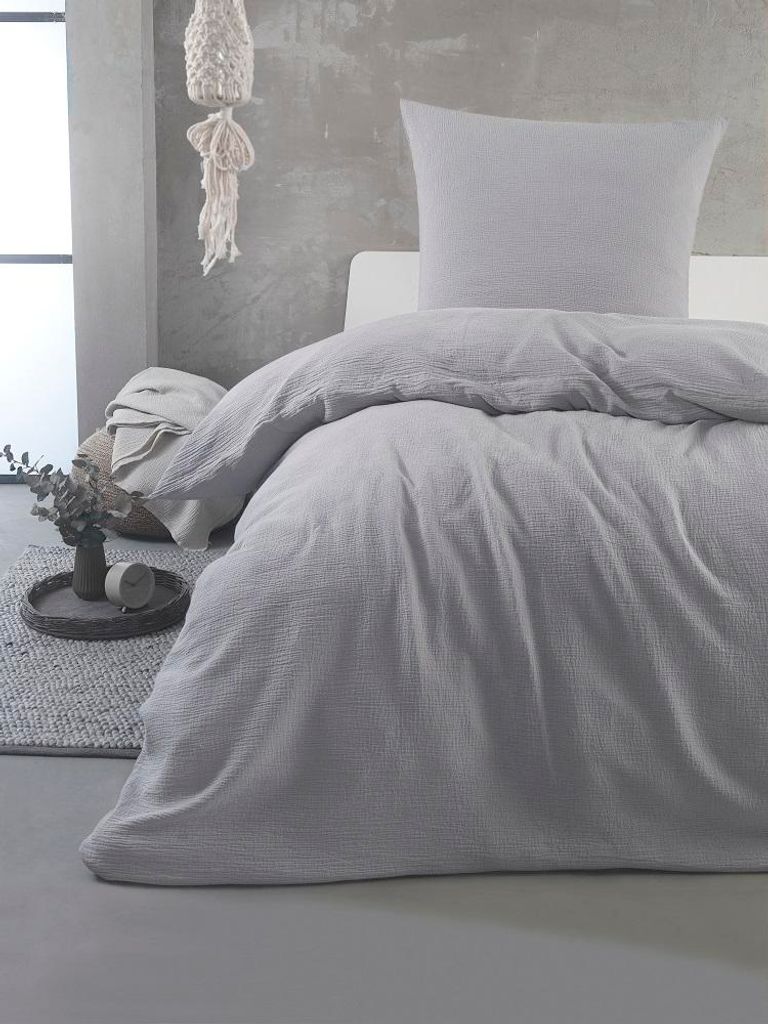 Musselin Bettwäsche - 80x80 135x200 cm - 100% Baumwolle - Produktbild 