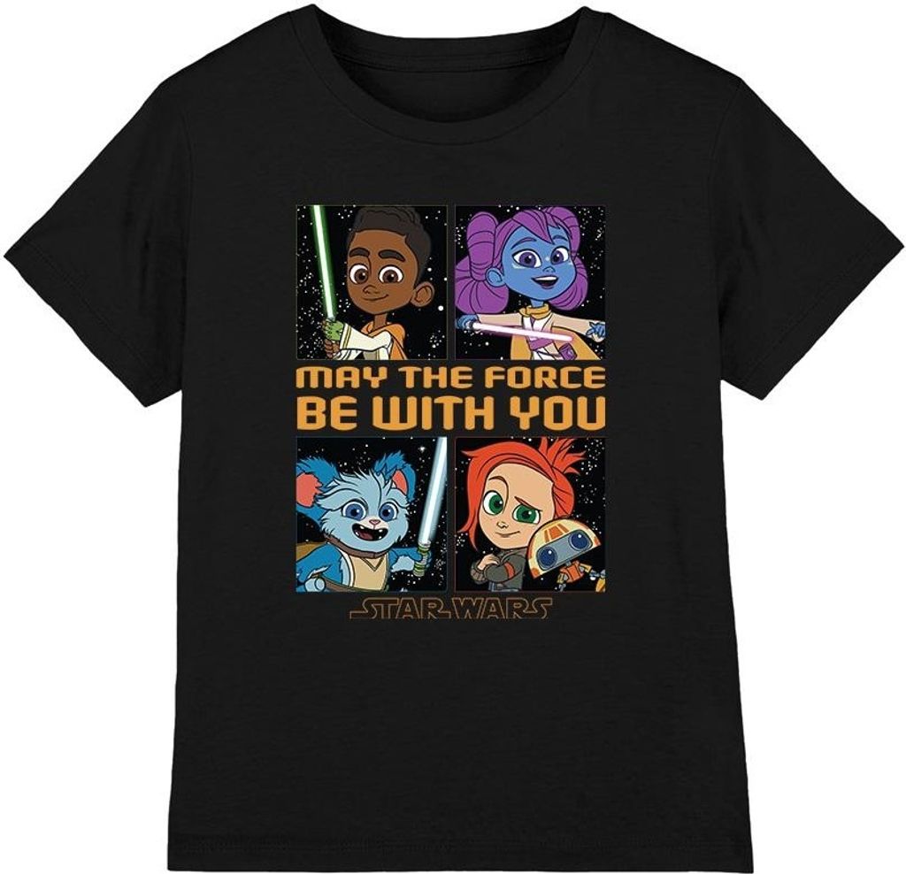 Star Wars - "Young Jedi Adventure Among The Stars" T-Shirt für Kinder TV3583 (152-158) (Schwarz)