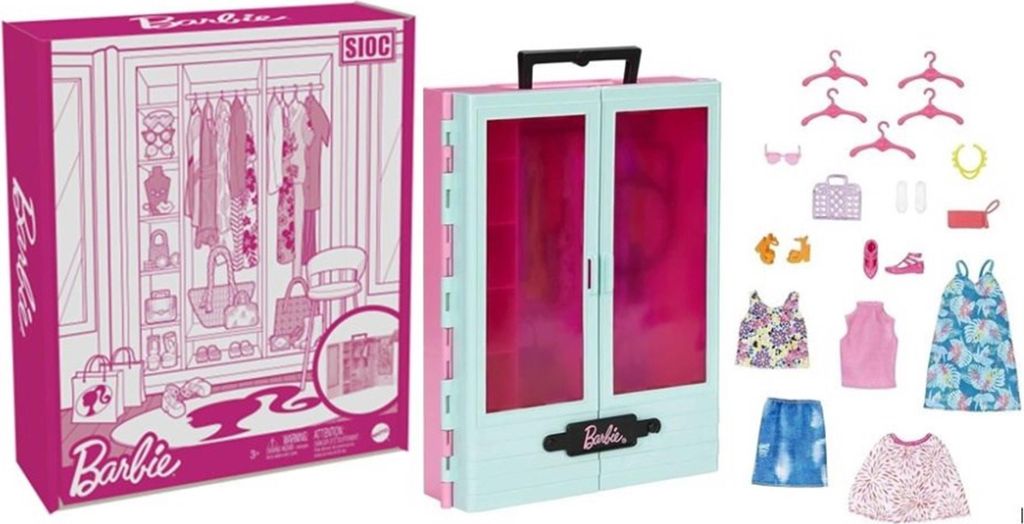 MATTEL Barbie ARMADIO + vestiti per bambola Barbie HKR92 Immagine del prodotto 