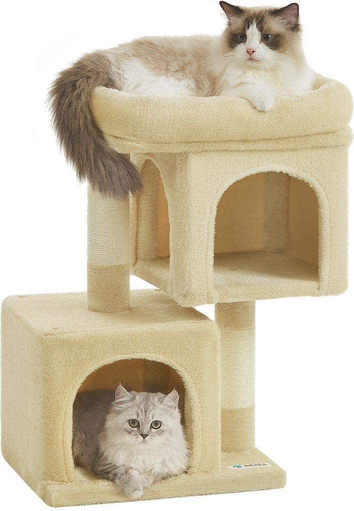 ACAZA Kratzbaum - Katzenkratzbaum - Beige - 65 cm hoch