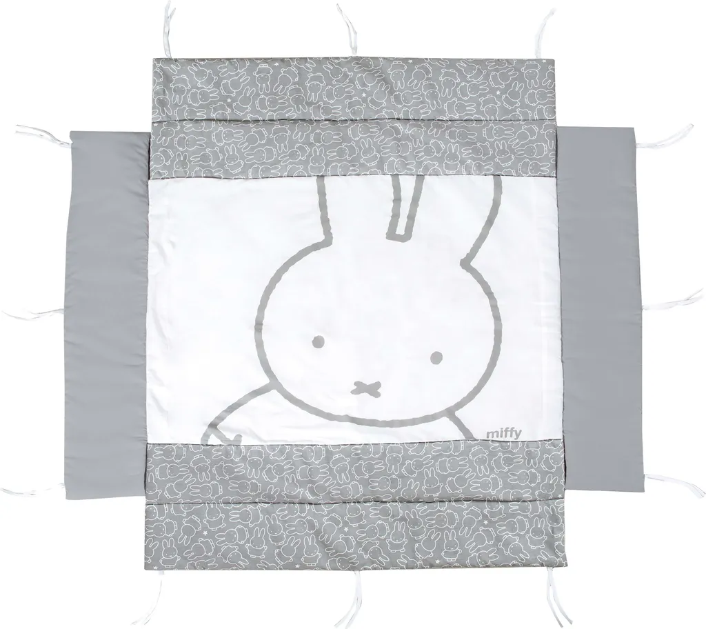 Tapis de parc miffy® rembourré, fond de parc ajustable avec liens de fixation