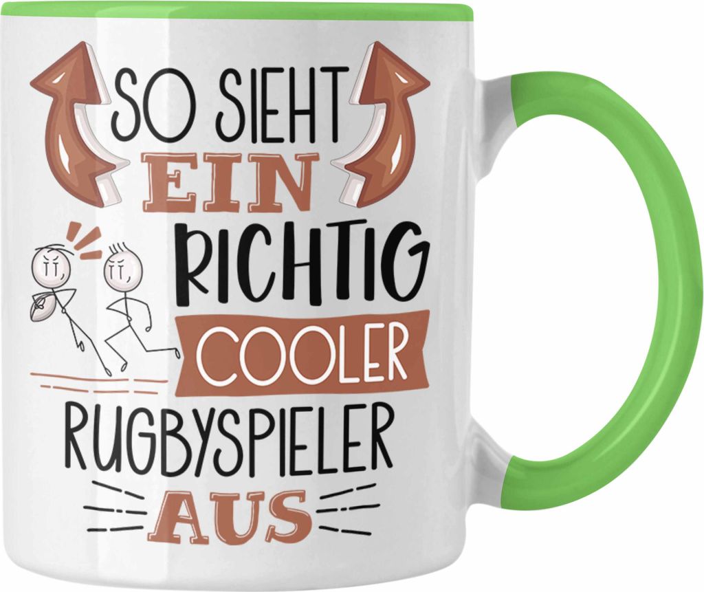 Trendation - Rugbyspieler Tasse Geschenk So Sieht Ein Richtig Cooler Rugbyspieler Aus Geschenkidee Spruch Lustig Becher (Grün)