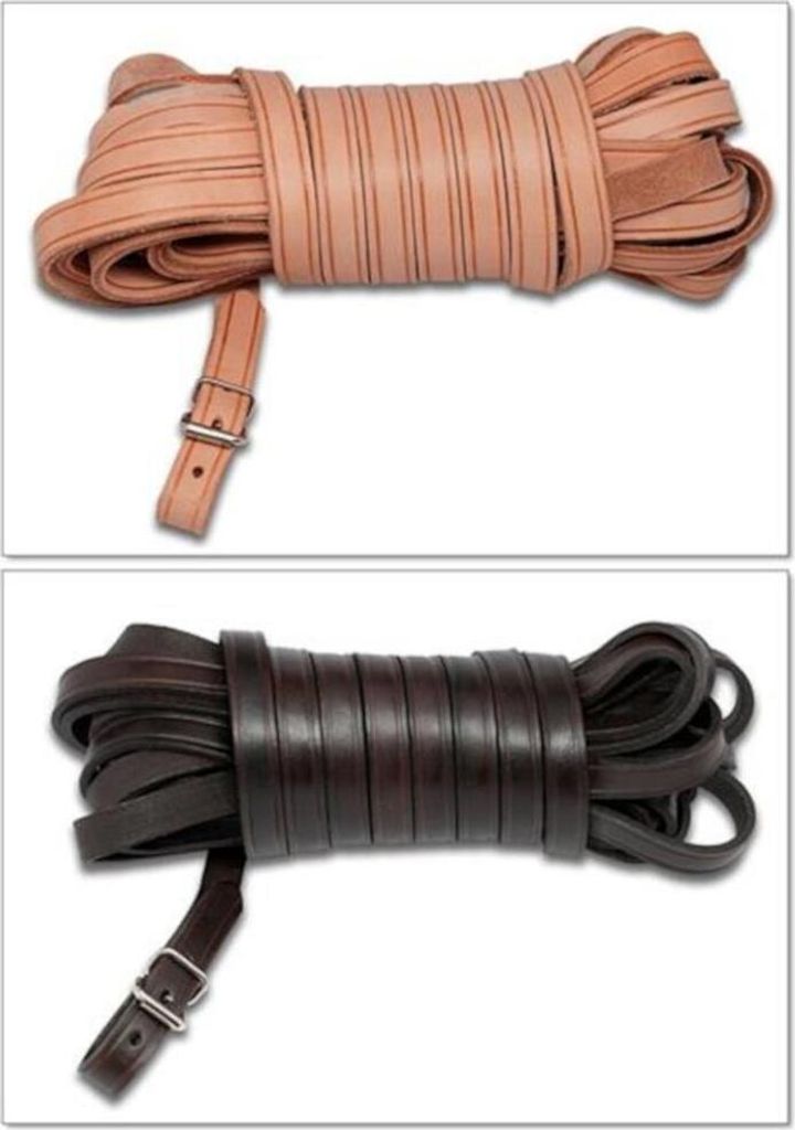 Schweißriemen Schweissleine Leder 8m natur 14mm