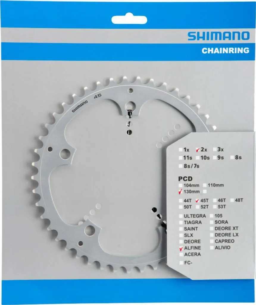 Plateau de pédalier Shimano Alfine 45T argenté pour transmission