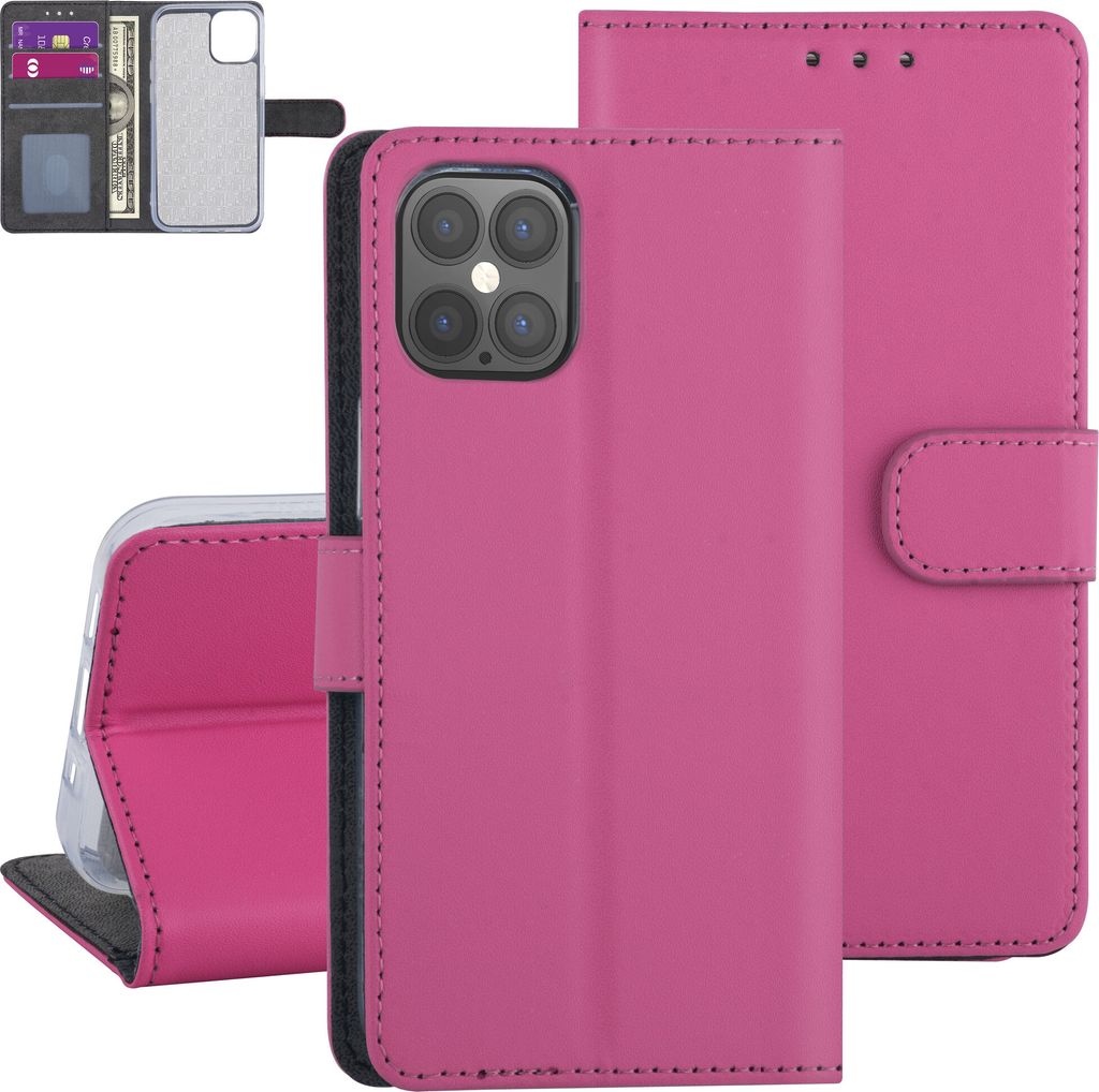 Apple iPhone 12 Pro Max Hot pink Book type case - Card holder