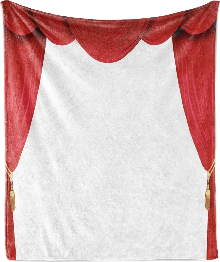 Coperta Pile Flanella ABAKUHAUS Teatro 125x175cm | Plaid Rosso e Bianco