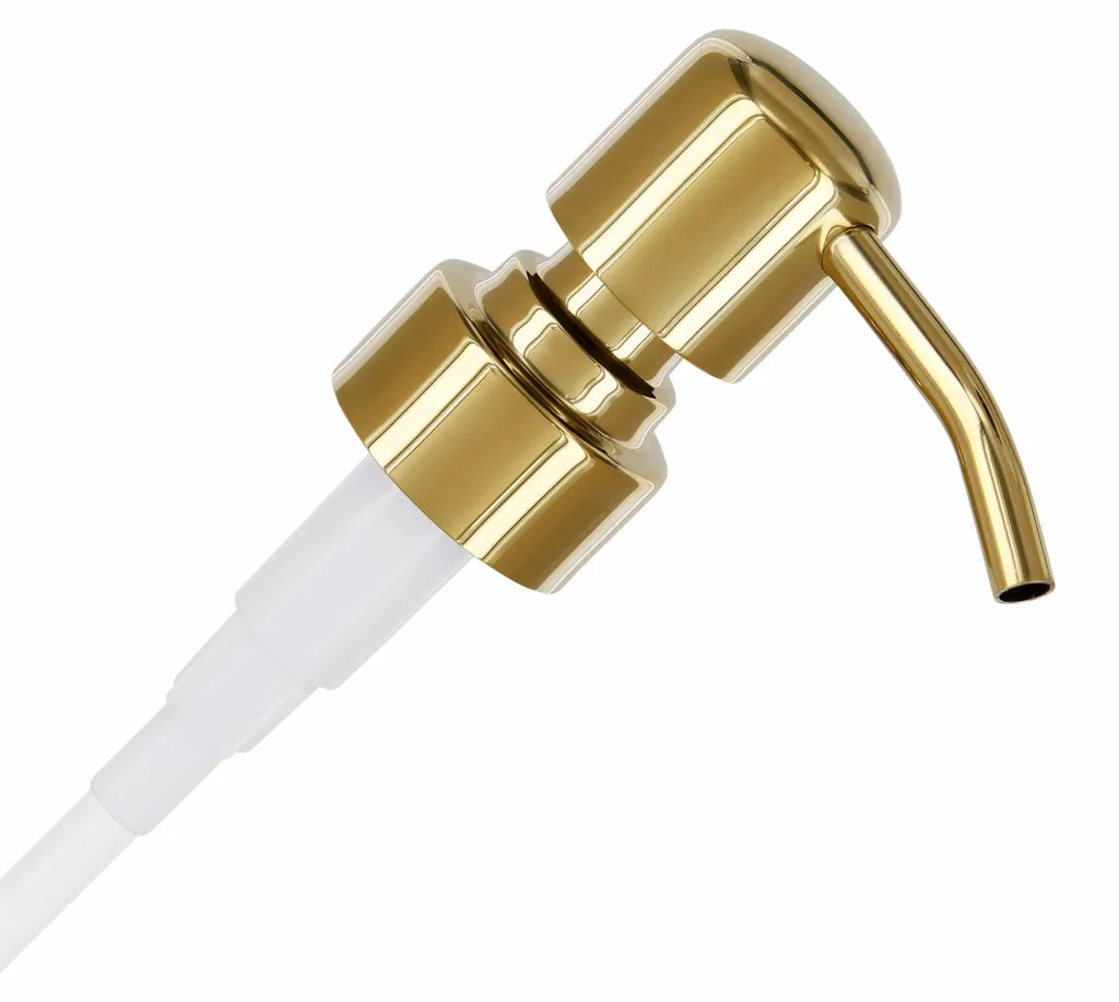 Pompe Zagreb en inox or brillant 28 mm pour flacons de savon de luxe