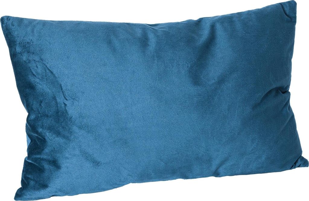 Nicola Spring Rechteckiges Samtkissen – 60 cm x 40 cm – Blau