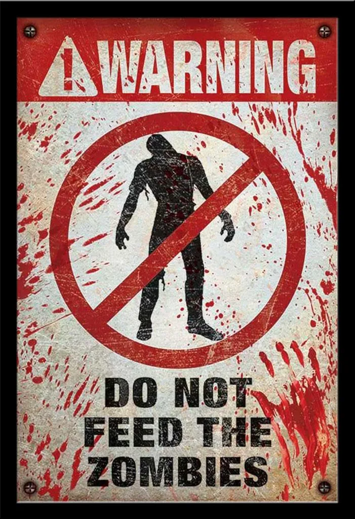Affiche Déco Zombies avec Cadre Shinsuke en MDF Noir et Vitre Acrylique 61x91