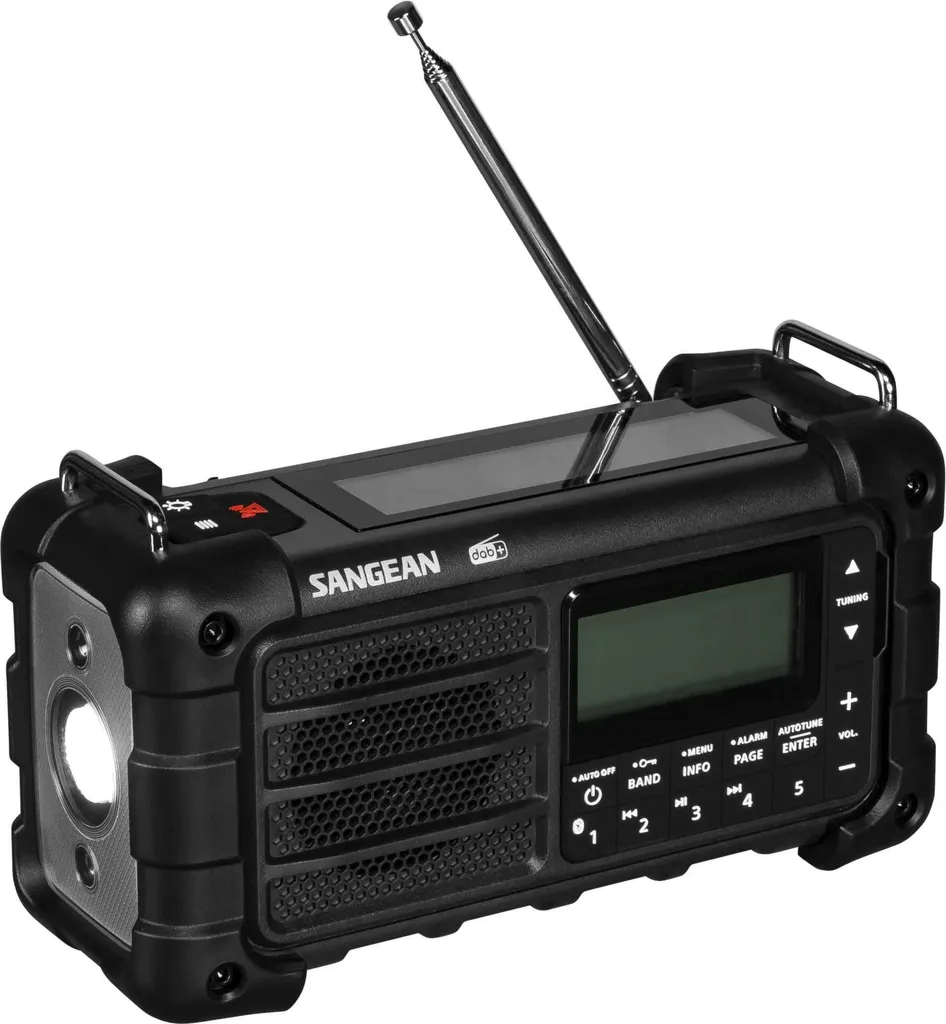 Radio manivelle Sangean MMR-99 DAB noir avec panneau solaire intégré