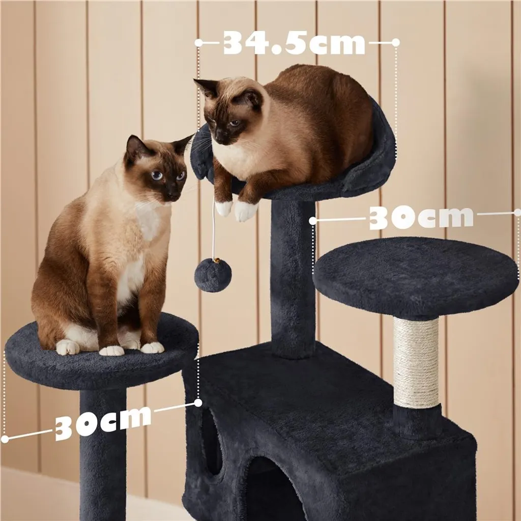 Albero Tiragraffi Yaheetech 139cm Nero - 3 Piattaforme e 2 Grotte Offerta - 4