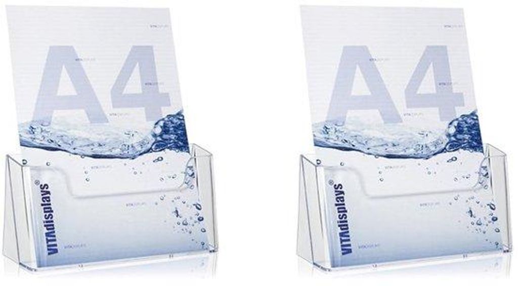 Transp. Flyer- und Broschürenhalter (DIN A4), Set von 2