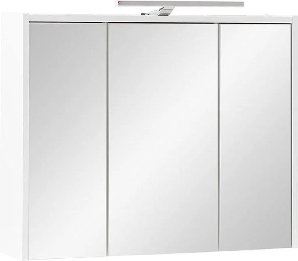 Meuble de rangement mural salle de bain blanc bois et métal de 74,5 cm