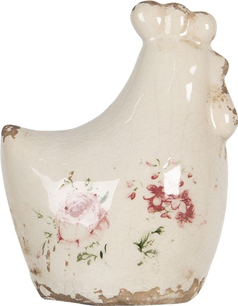 Clayre & Eef Dekoracja Kurczak 9x6x11 cm Beżowe ceramiczne Zdjęcie produktu 