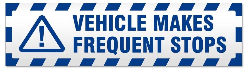 Kiwistar Vehicle Makes Frequent Stops gestreift Magnetschild Schild magnetisch - 60cm Verkehrsblau - Magnetfolie für Auto PKW Kfz