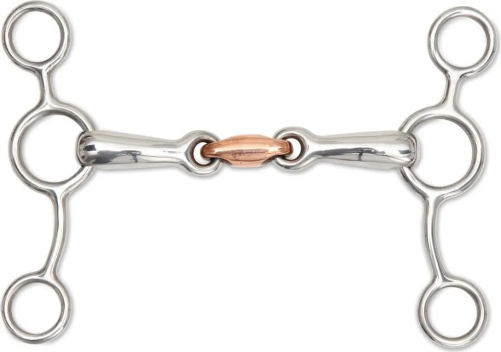 Shires - Maschio da snaffle a doppia rottura in rame ER246 (5 in) (Argento metallizzato)