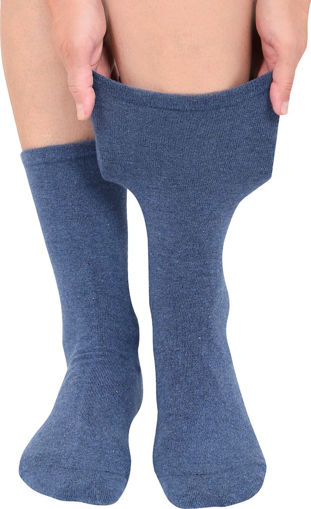KB Diabetiker Socken ohne Gummi extra weit dehnbar venenfreundlich Herrensocken Damensocken blau Größe 47-50