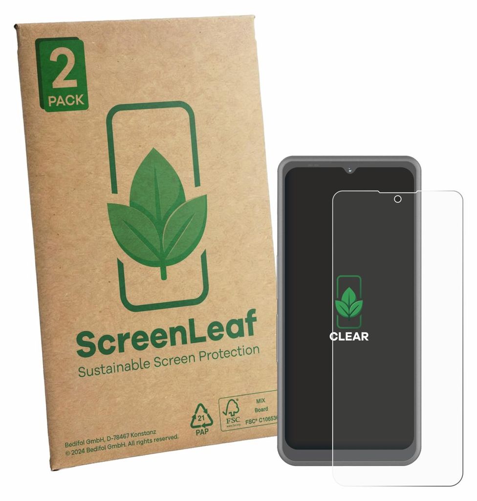 2x ScreenLeaf Schutzfolie für Sonim XP Pro Thermal nachhaltiger Displayschutz Display Schutz Folie Klar Transparent