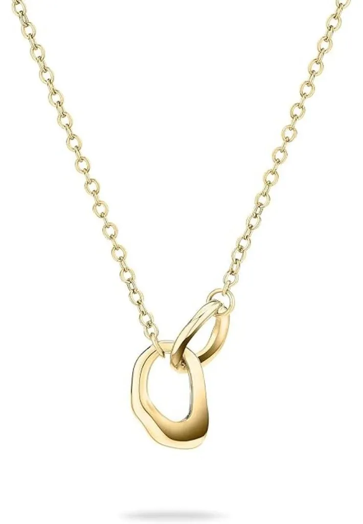 Collier plaqué or Organic Shapes TJ-0616-N-45 : Élégance et Design Pur