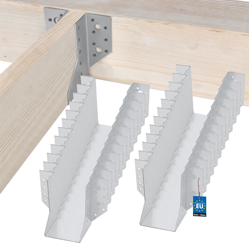 KOTARBAU 25er Set Balkenschuh Typ A 80 mm Holzbalkenverbinder Balkenverbinder Verbinder für Baukonstruktion außenliegend