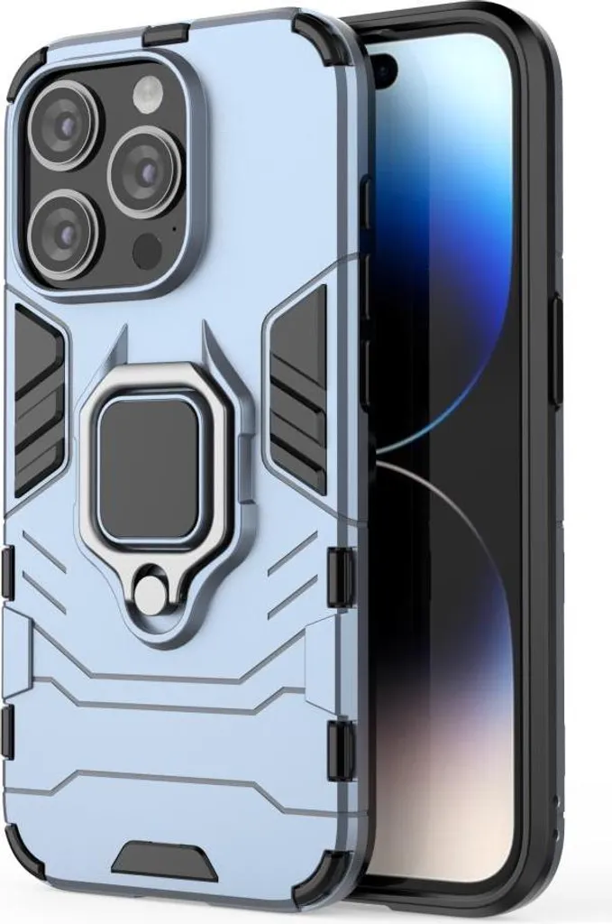 Protection iPhone 15 Pro Lenuo Armor bleu anti-chute et anti-rayures
