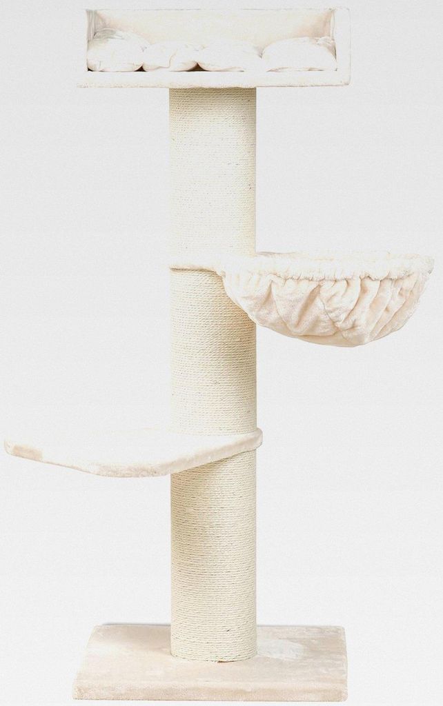 Krabpaal Voor Grote Katten - Royalty de Luxe – 158 cm Hoog – Met Extra Dikke 20 cm Sisalpalen – Crème