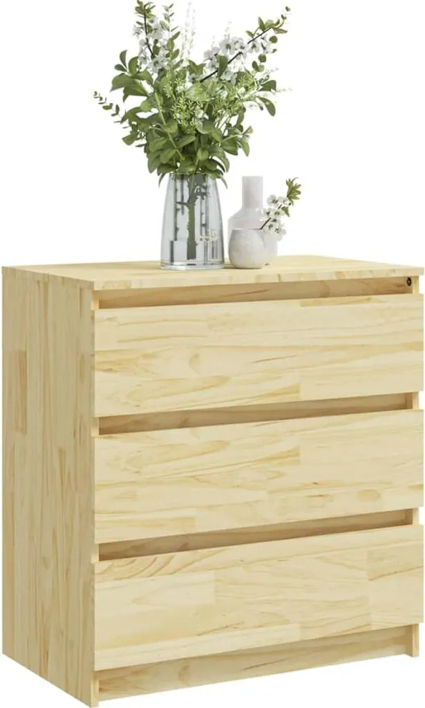 Table de chevet en bois de pin massif 60 cm - Ensemble de 2 unités chic