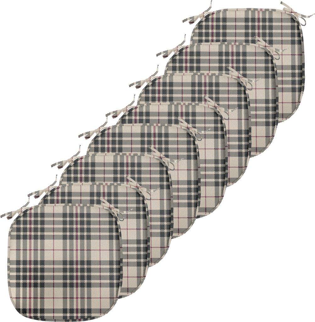 ABAKUHAUS Abstrakt Polster für Esszimmerstühle, Tartan britische Heraldik, Dekoratives wasserfestes Kissen mit Riemen für Küchensitze, 40 cm x ...