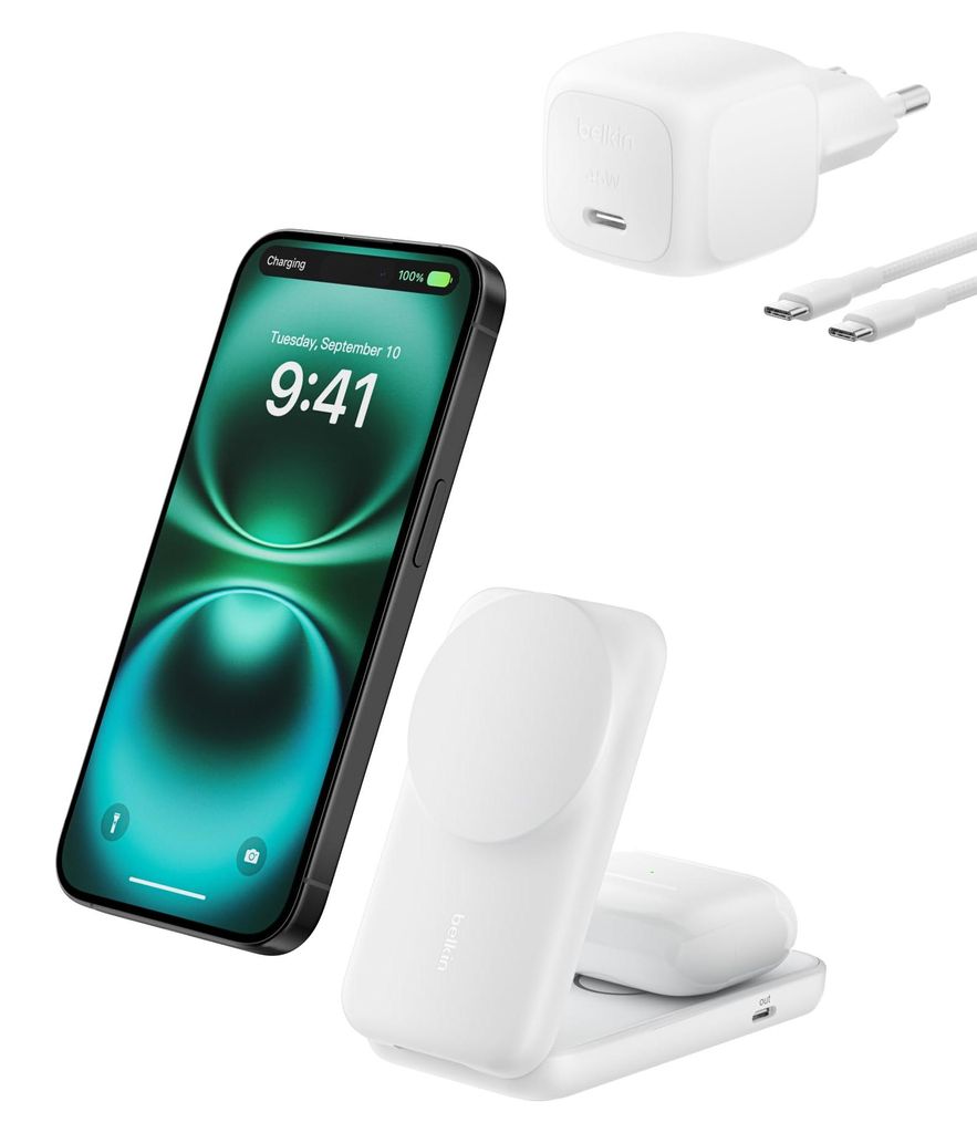 Belkin UltraCharge 25W Qi2 magnetische 2-in-1 oplader, Productafbeelding 