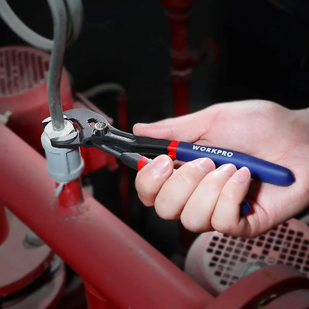 Pince à pompe à eau réglable WORKPRO 180mm antidérapante en acier robuste - 2