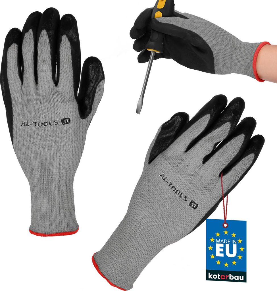 KOTARBAU Handschuhe Arbeitshandschuhe Anti-Rutsch Größe 11 Latex beschichtete Arbeitshandschuhe für Herren Damen Werkstatt Zubehör Winter Gar...