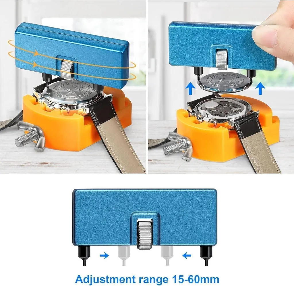 Kit de réparation horlogerie complet avec support et pince de précision