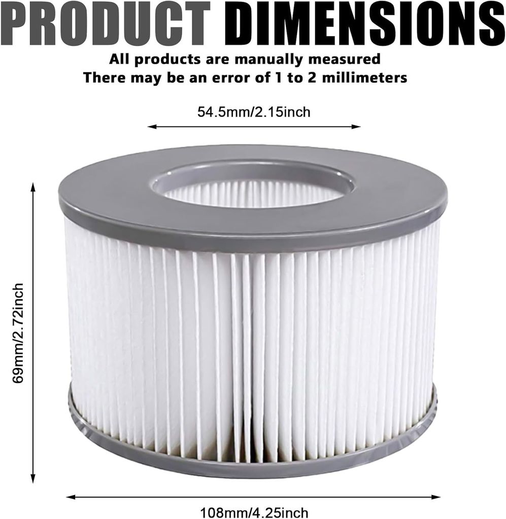 6 Stück Ersatzfilter für MSPA, Kompatibel mit Mspa Filter Produktbild 2