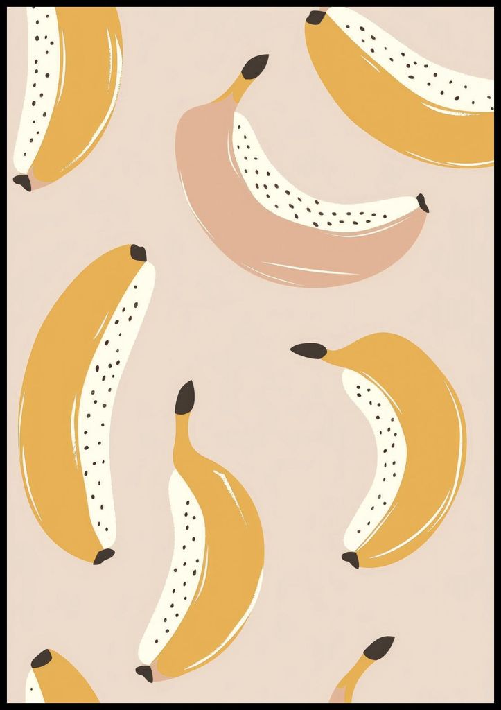 Poster 70x100cm Muster für Kinder, Mädchen und Jungen - Bananen