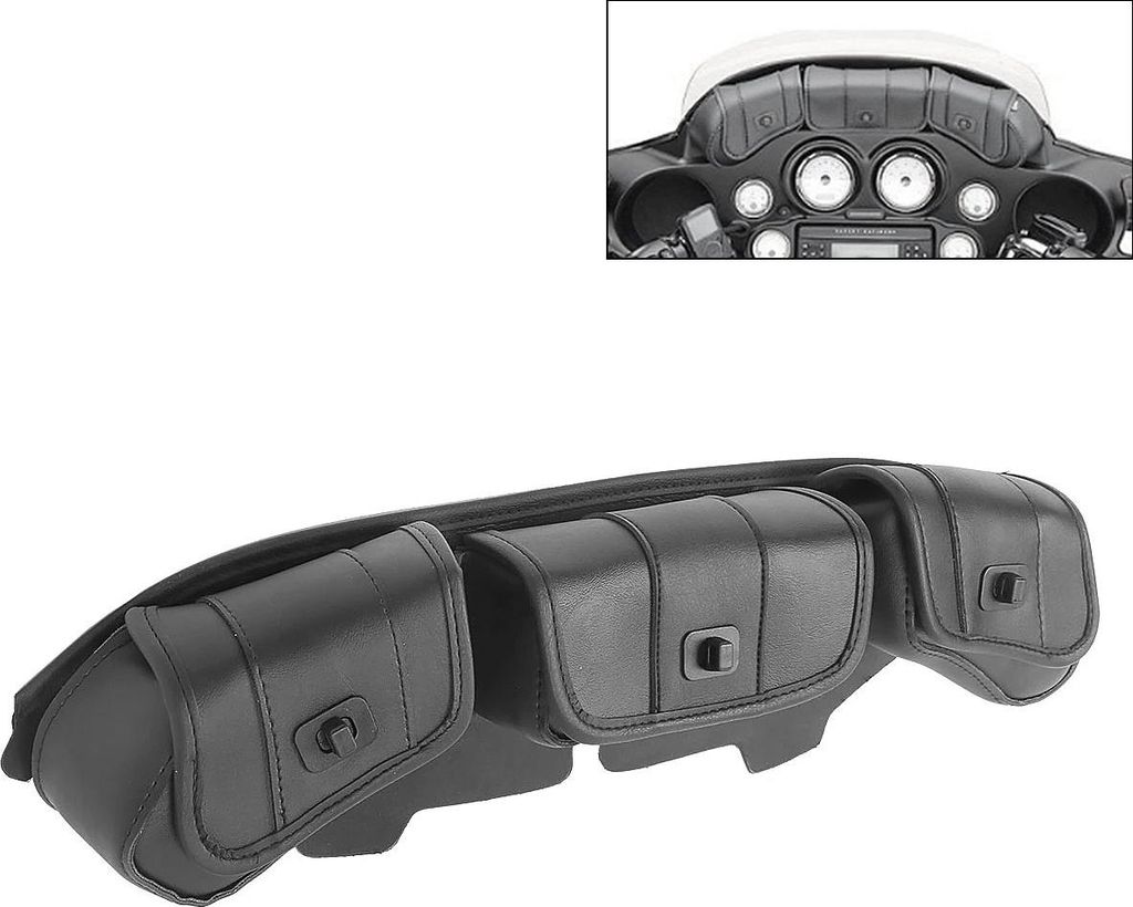 Windschutzscheiben Tasche für Harley Davidson Touring 96-13 WT1 schwar