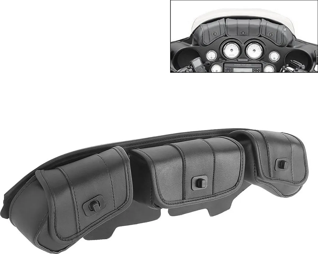 Poche de Carénage Moto WT1 Noire Compatible Harley Touring 96-13 FLHT