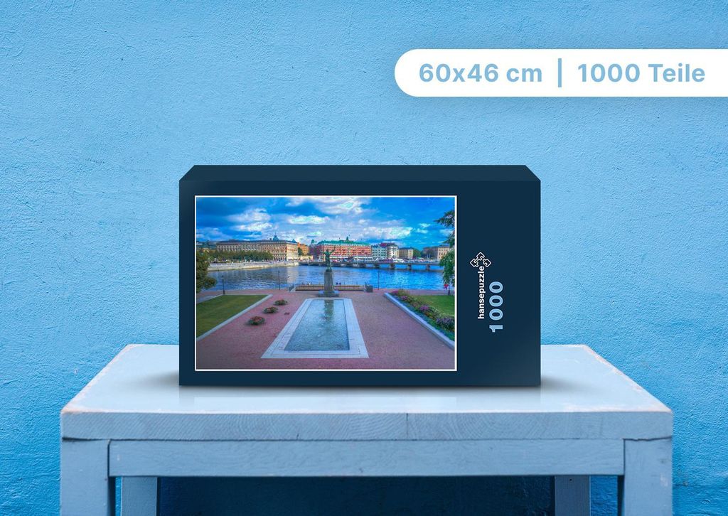 hansepuzzle 106011 - Stockholm Puzzle, 1000 Teile, Orte, 60,0 x 46,0cm mit hochwertiger Aufbewahrung, Kartonbox und wiederverschließbarem Beutel