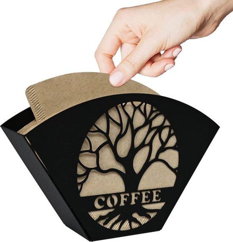 Kaffeefilterhalter mit einem metallischen Ventilator, der die Filter gleichmäßig verteilt, Kaffeefilterhalter mit Lebensbaum, verbessert deine Ka...