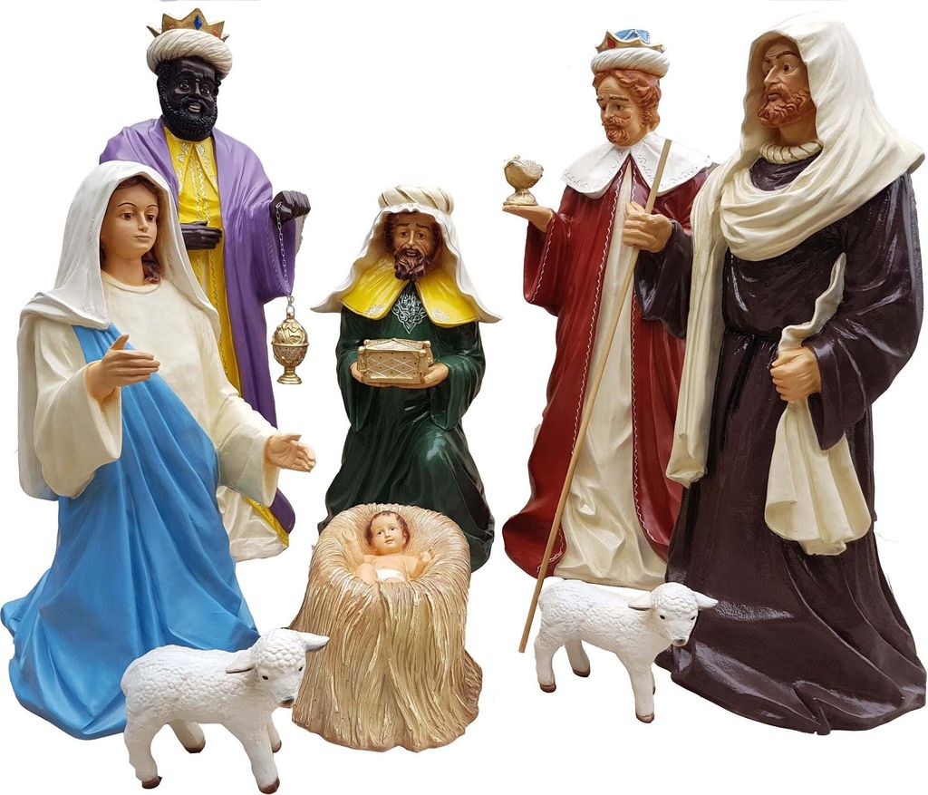 Krippenfiguren als Set Medium 122cm hoch Dekorationsfigur - Polyresin - verkleinert - für draußen